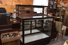 154) Oak country store glass showcase
