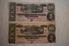36) (2) $10. Confederate notes