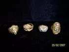 14K Yellow Owl Face Design Ring