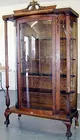 Oak Curved Glass China Cabinet