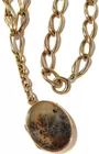14k Yellow Gold Moss Agate Locket & Necklace