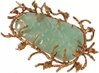 18k Yellow Gold Carved Jade Brooch