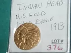 U.S. Gold $5.00 Indian 1913 AU 55