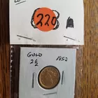 1852 Gold Liberty 2 1/2 Dollar