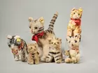 Group of Steiff Cats