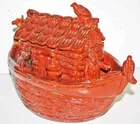Incredible 1989 Ned Foltz Redware Noah's Ark Bank