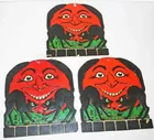 (3) Vintage Cardboard Halloween Cut-Outs
