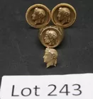 14K Gold Ceaser Ring, Cufflink, & Tie Pin,