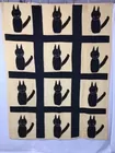 Antique Folk Art Quilt. Black cats