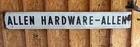 Vintage Allen Hardware Sign