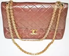 Vintage Chanel Brown Matlasse Ladies Hand Bag