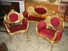 4pc parlor set in gold gilt
