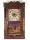 HIRAM WELTON HALF COLUMN CLOCK GRAINED WOOD GEAR
