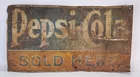 EARLY PEPSI COLA SOLD HERE TIN SIGN