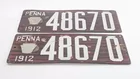 Lot# 69 - PAIR PORCELAIN WOOD GRAIN 1912