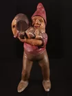 ANTIQUE CAST IRON GNOME W/ KEG DOORSTOP