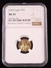 Lot# 489 - 2024 $5 GOLD EAGLE NGC MS70