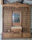 ANTIQUE VICT. OAK OCCUPATIONAL SHAVING MUG DISPLAY