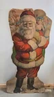 LARGE ANTIQUE PAPER LITHO SANTA CLAUS ON BOARD