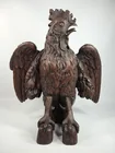 LARGE ANTIQUE BLACK FOREST CARVED ROOSTER