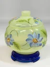 FENTON DAHLIA'S ON TOPAZ URANIUM GLASS BOX
