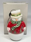 FENTON HAND PAINTED SNOWMAN FAIRY LAMP