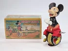 LINEMAR WIND UP MICKEY MOUSE UNICYCLIST W BOX