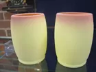 Pair of 1980's Hand blown art glass tumblers