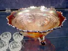 Fenton Horse Medallion Amethyst footed bowl