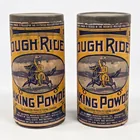 2) ROUGH RIDER BAKING POWDER 5 1/2 OZ. CONTAINER