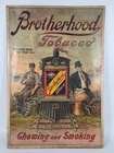 BROTHERHOOD TOBACCO LITHO CARDBOARD SIGN RAILROAD