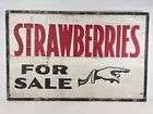 ANTIQUE PRIMITIVE STRAWBERRIES FOR SALE WOOD SIGN