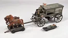 GERMAN LINEOL COMPOSITION & TIN HORSE DRAWN AMBULA