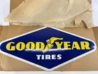 VINTAGE METAL GOODYEAR TIRES SIGN & BOX