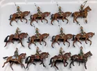 12) UNMARKED HAND PAINTED WWI SOLDIERS MOUNTED