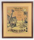 WWII PEPSI COLA ADVERTISING SHEET FRAMED