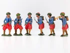 6) ANTIQUE CHALK HAND PAINTED SOLDIERS