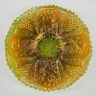 FENTON ELECTRIC GREEN GRAPE & LOTUS PLATE