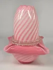 ANTIQUE VICTORIAN PINK & WHITE SWIRL FAIRY LAMP