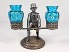 VICTORIAN ART GLASS BLACK AMERICANA CENTERPIECE