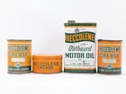 4) HECCOLENE GREASE & MOTOR OIL CANS