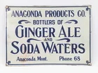 ANACONDA PRODUCTS. SINGER ALE & SODA WATERS METAL 