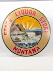 MONTANA STATE LIQUOR STORE REVERSE PAINTED GLASS S