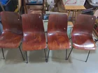  4 1950's plywood and Iron chairs Pagholz MCM19