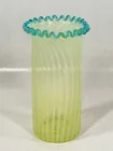 VICTORIAN ERA AQUA CREST VASELINE GLASS VASE