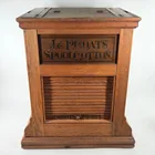 ANTIQUE OAK J&P COATS SPOOL COTTON ROTATING DISPLA