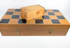 2) WOOD CHESS SETS - LARGE & SMALL ANTIQUE WOOD BO