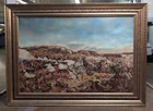 UNSIGNED OIL ON CANVAS BATTLE MASSACRE PAINTING