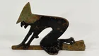 ANTIQUE CAST IRON HALLOWEEN WITCH DOORSTOP BOOT SC