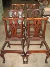 6 oak Chippendale chairs